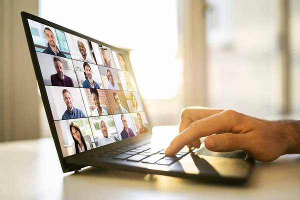 Werk Vanuit Huis Video Conference Webinar Call — Stockfoto