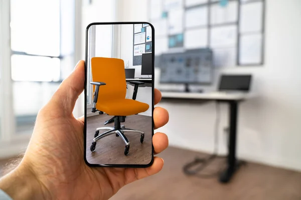 Aplicación Smart Phone Diseño Muebles Realidad Aumentada —  Fotos de Stock