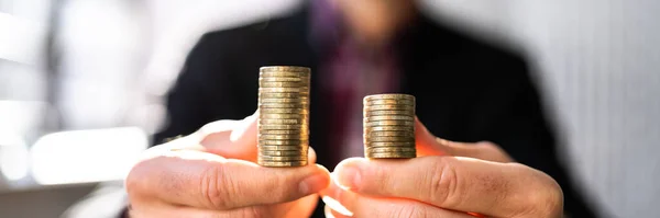 Compare Wage Money Gap Equal Pay — Stock Photo, Image