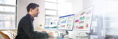 Adam Danışmanı Mali Tablolarla Çoklu Bilgisayar İzleyicisi Kullanıyor