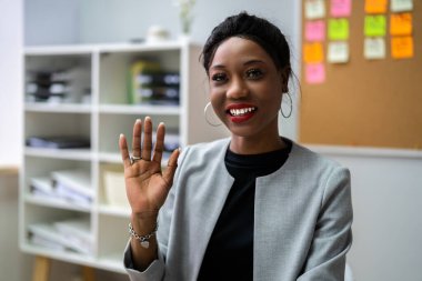 Video Konferansı Çevrimiçi İş Görüşmesi veya Sohbet Portresi