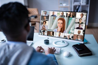 Çevrimiçi Video Konferansı. Uzak Webinar Buluşması