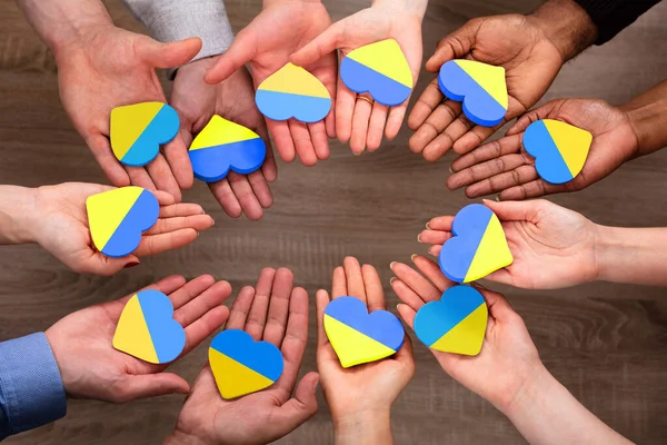 Волонтерська Група Підтримує Україну Допомога Українському Народу — стокове фото
