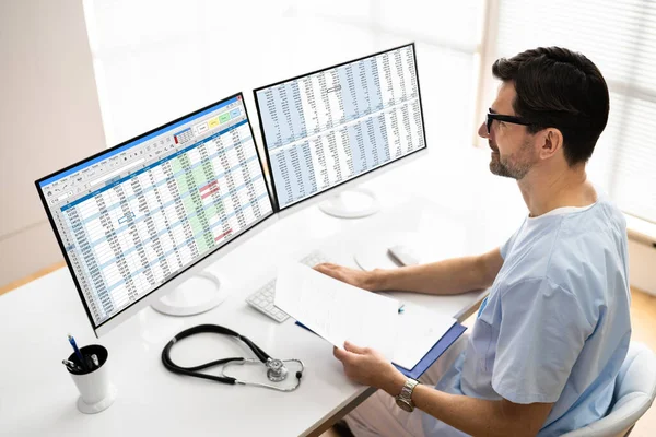 Medical Coding Bill Billing Codes Spreadsheets — Stock Photo, Image