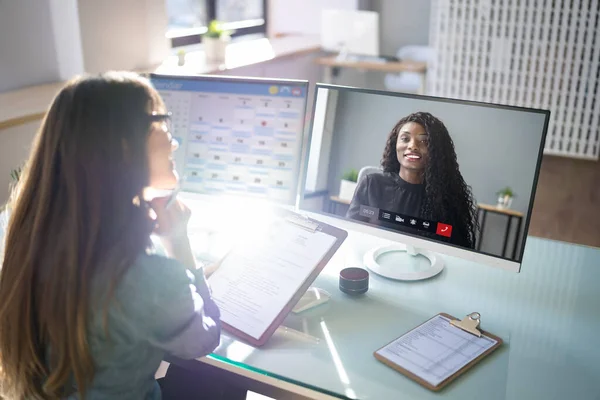 Online Videokonferenz Oder Webinar — Stockfoto