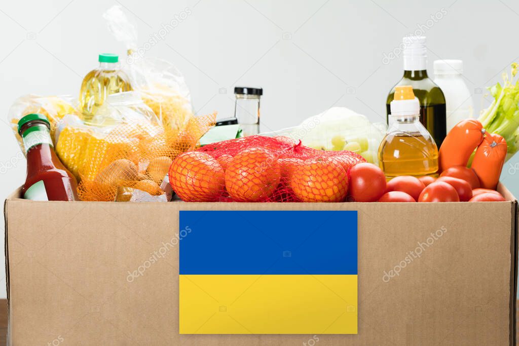 Humanitarian Food Support For Ukraine. Volunteer Service Help