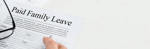 사람의 Paid Family Leave Form Spectacles — 스톡 사진