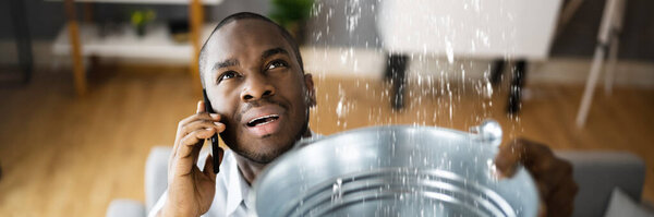 Emergency Emergency Plumber Call. Water Leak From Ceiling