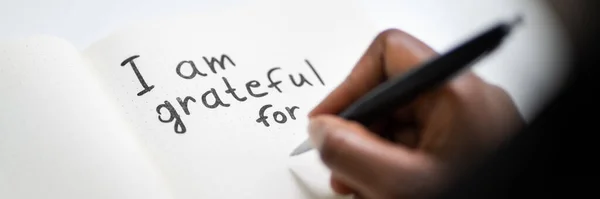 African American Women Writing Gratitude Journal — Stock Photo, Image