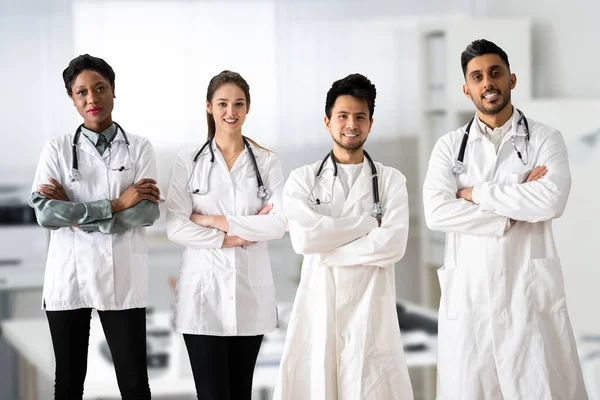 Diverse African Group Medical Doctors Hospital — Stock Photo, Image