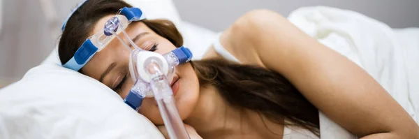 Апноэ Сна Кислородная Маска Апноэ Оборудование Cpap Машина — стоковое фото