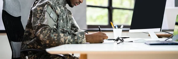 Veterano Africano Homem Pessoa Educação Soldado Exército — Fotografia de Stock