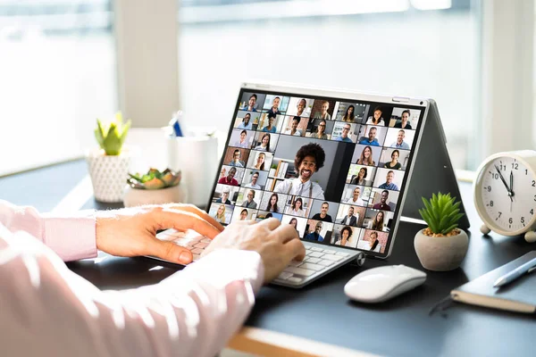 Online Video Conference Webinar Call Videoconference Meeting — Stock Photo, Image