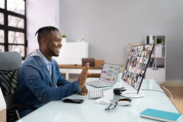 Online Webinar Meeting Video Conference Call Hello — Stock Photo, Image