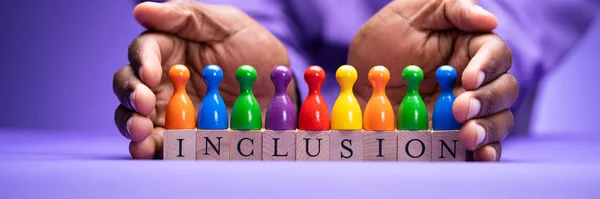 Inclusieve Diversiteit Lgbt Kleuren Diversiteit Inclusieverzekering — Stockfoto