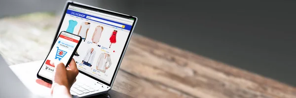 Online Ecommerce Shopping Website Store Smartphone Screen — стокове фото