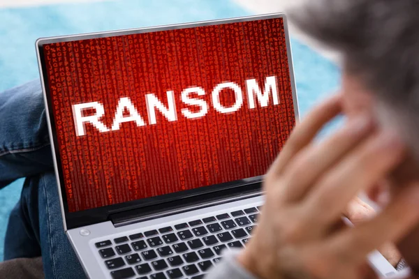 Attaque Cyber Extorsion Ransomware Fichiers Cryptés Rançon — Photo