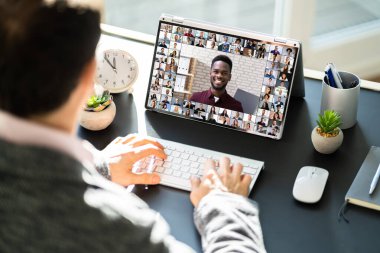 Çevrimiçi Video Konferansı Webinar Call. Video Konferansı Toplantısı