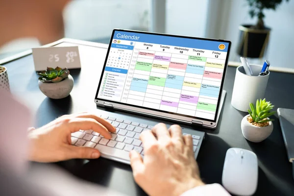 Calendario Elettronico Digitale Appuntamento Sullo Schermo — Foto Stock