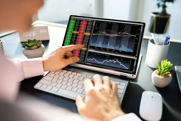 Online Business Analytics Kpi Dashboard Laptop — Stock Photo, Image