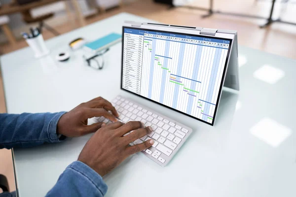 Projeto Software Gantt Gantt Calendário Agenda Digital — Fotografia de Stock