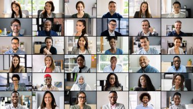 Çeşitli İnsanların Yüzü veya Avatar Portre Kolajı