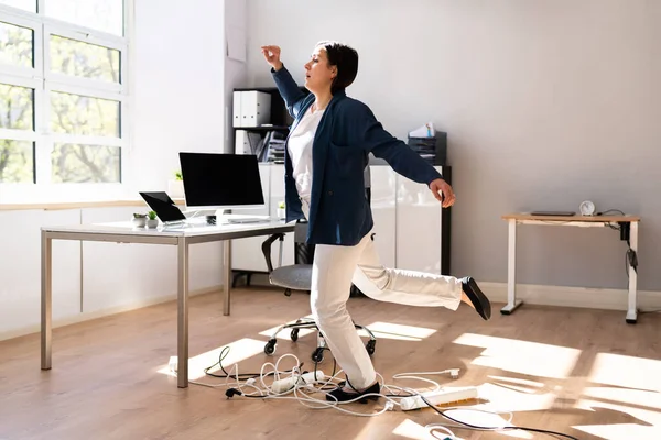 Stumble Fall Wire Office — Stock Photo, Image