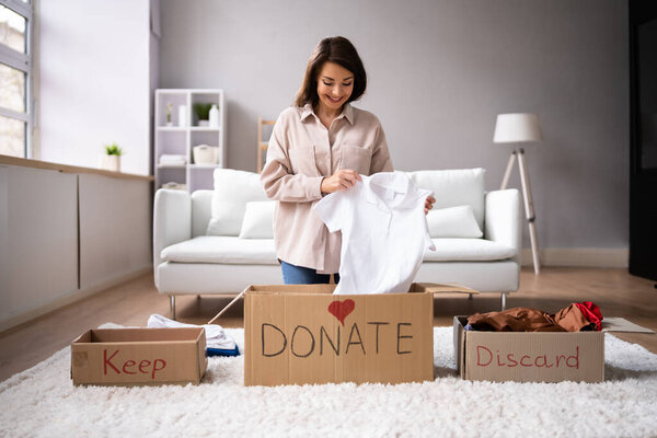 Donating Decluttering And Cleaning Up Wardrobe Clothes