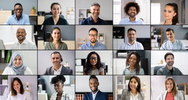 Çeşitli İnsanların Yüzü veya Avatar Portre Kolajı