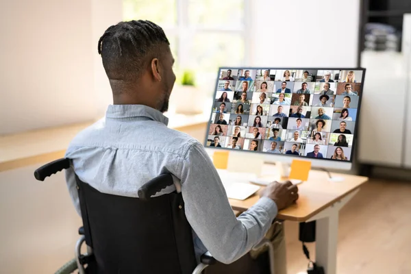 Online Remote Videokonferenz Meet Call Oder Webinar — Stockfoto