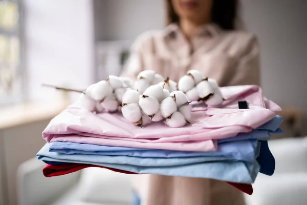 Organic Natural Textile Industry Concept Pure Cotton — Fotografia de Stock