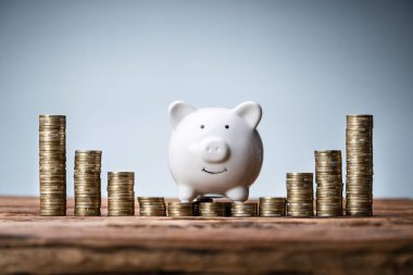 Piggybank Money Support And Financial Tax Concept