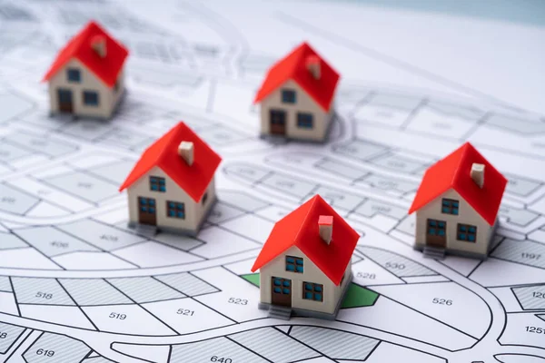 Land Plot And Cadastre Map. House Development