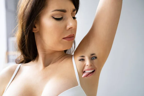 Funny Face Armpit Sweat Stink Smell — Stockfoto