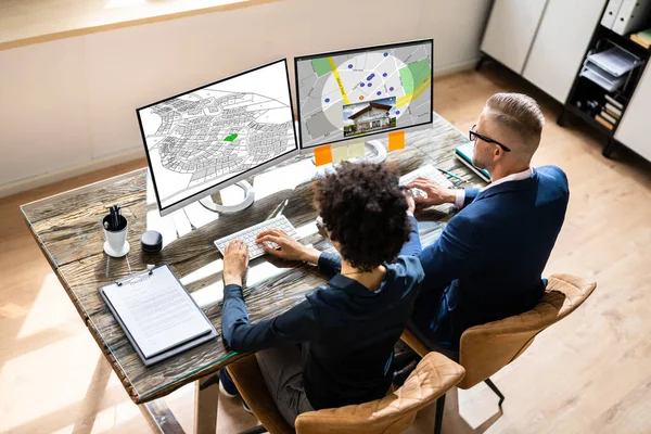 Plano Mapa Cadastro Propriedade Imobiliário Terreno — Fotografia de Stock