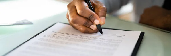 Documento Legal Assinatura Conformidade Formulário Papelada — Fotografia de Stock