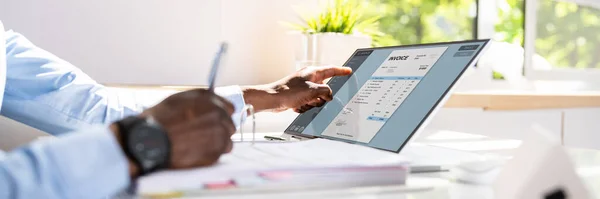 Businessman Calculating Tax Desk Office — Stock Photo, Image