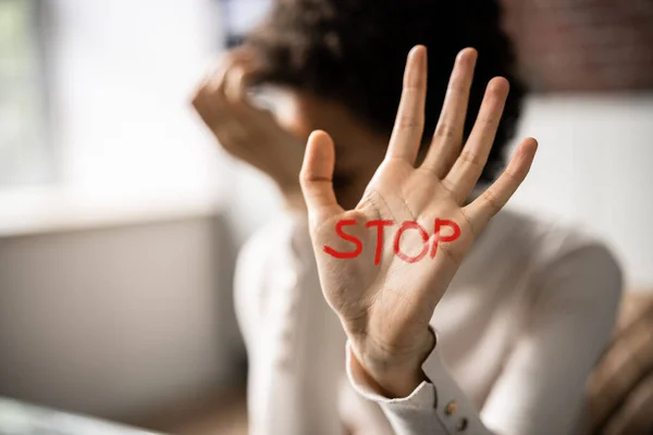Přestaň Sexuálně Obtěžovat Násilím Vykořisťování Žen — Stock fotografie