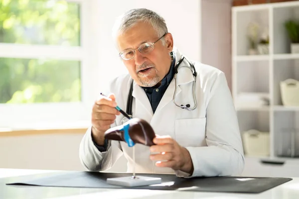 Retrato Feliz Maduro Médico Clínica — Fotografia de Stock