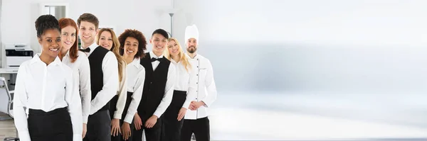 Group Confident Multi Ethnic Restaurant Staff — Stock Photo, Image