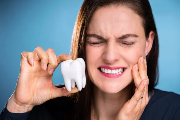 Dolor Dental Caries Mujer Salud Dental Dientes Boca — Foto de Stock