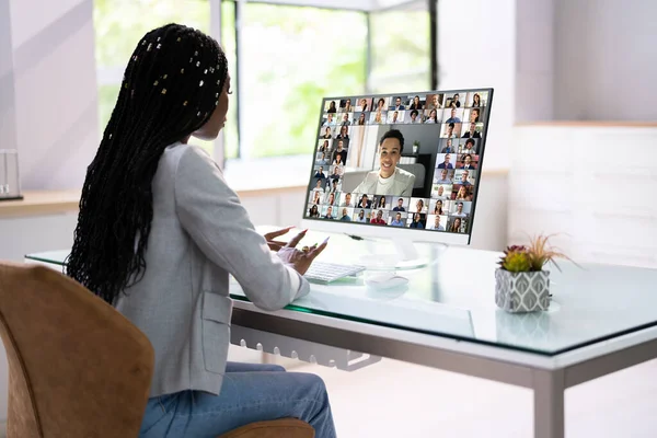 Videoconferenza Webinar Meeting Business Call Office — Foto Stock