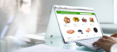 Food Purchase And Delivery. Online Retail Store Order