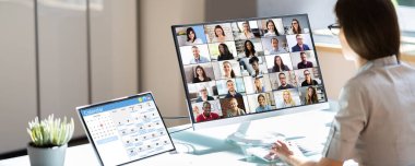 Remote Video Webinar On Desktop PC Computer