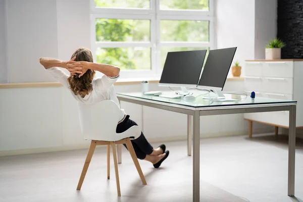 Abra Janela Escritório Respiração Fresco Relaxante — Fotografia de Stock