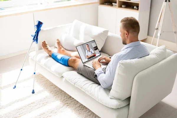 Patient Video Telemedicine Conference Medical Doctor — Stock Photo, Image