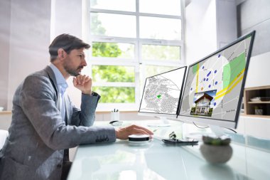 Kadastro Harita Planı. Gayrimenkul Arazisi