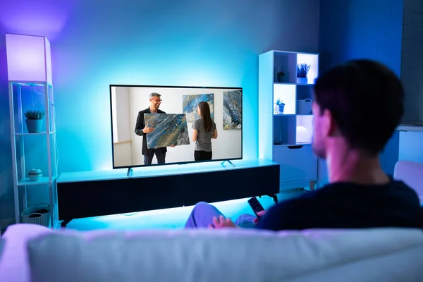 Streaming Watching Movie Screen — Stock Photo, Image