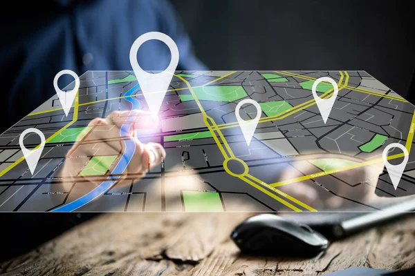 Gps Location Map Search Online Computer — 스톡 사진