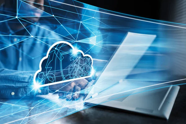 Business Cloud Technologie Datenspeichernetzwerk Und Verbindung — Stockfoto